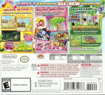 Kirby Triple Deluxe  (Europe)(En,Ge,Fr,Sp,It) box cover back
